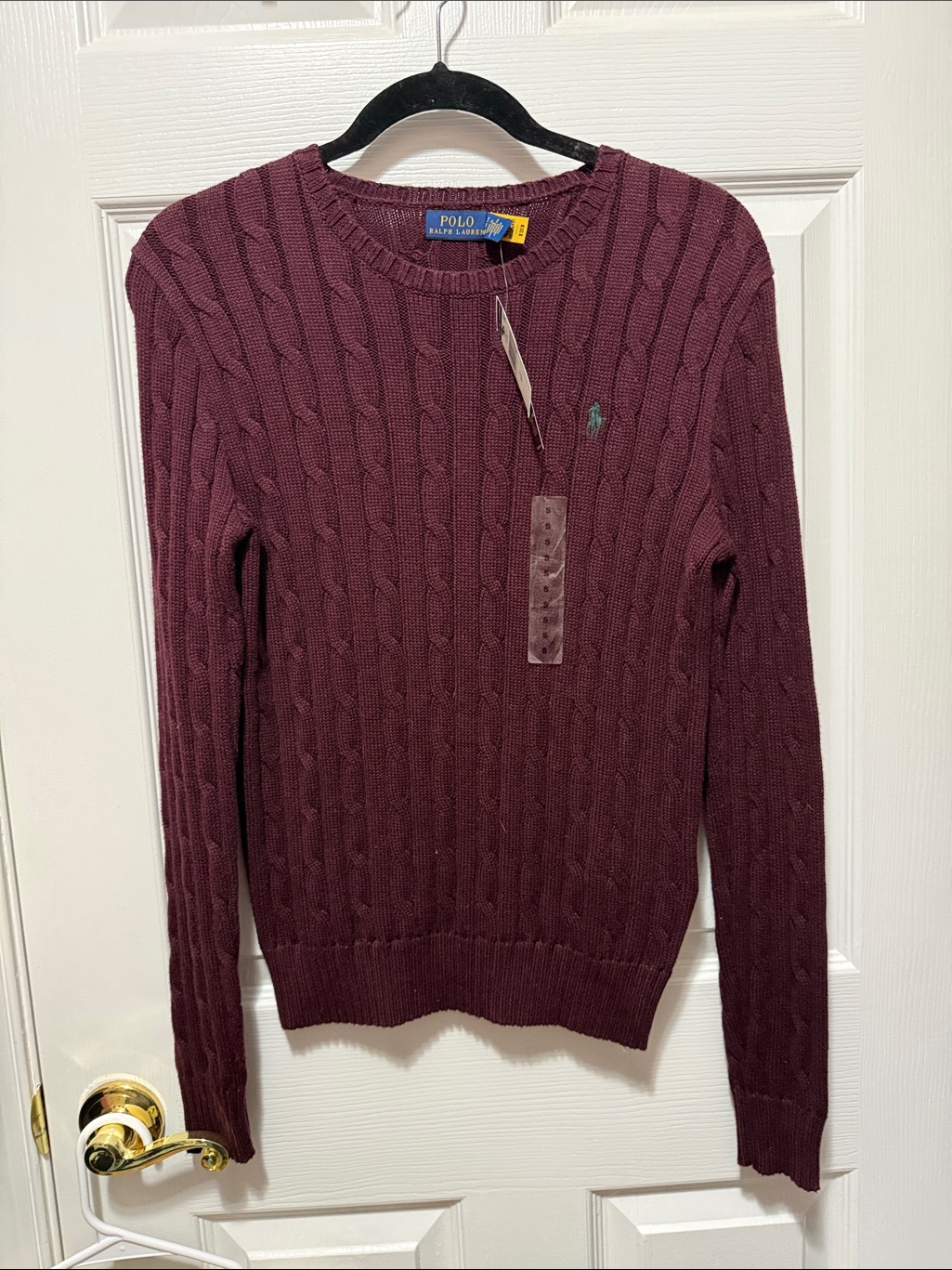 Polo By Ralph Lauren Men's Cable Crewneck Sweater - Wine